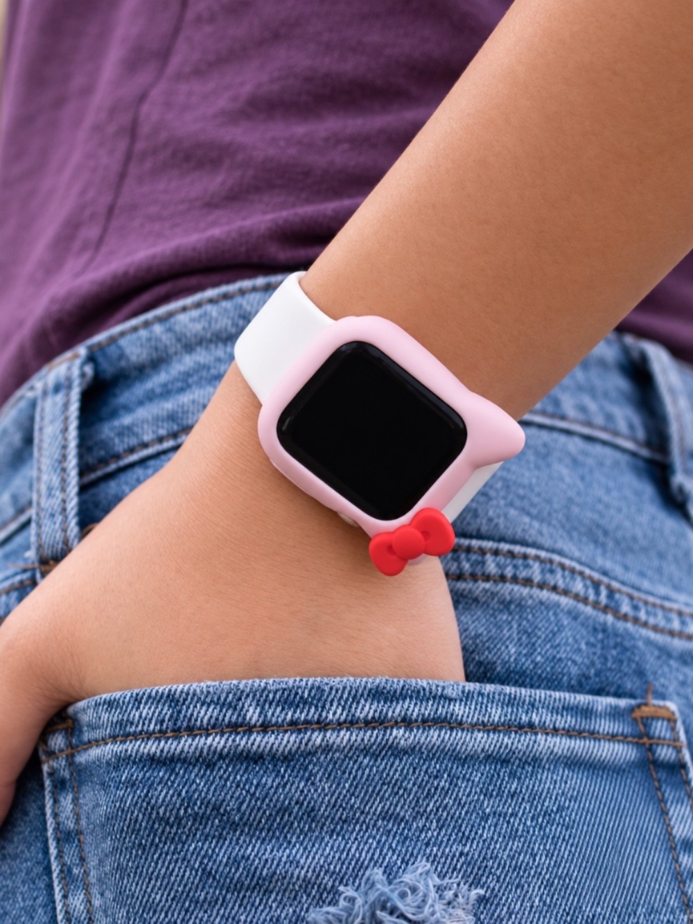 Hello Kitty Style Pink Bow Apple Watch Case 38mm